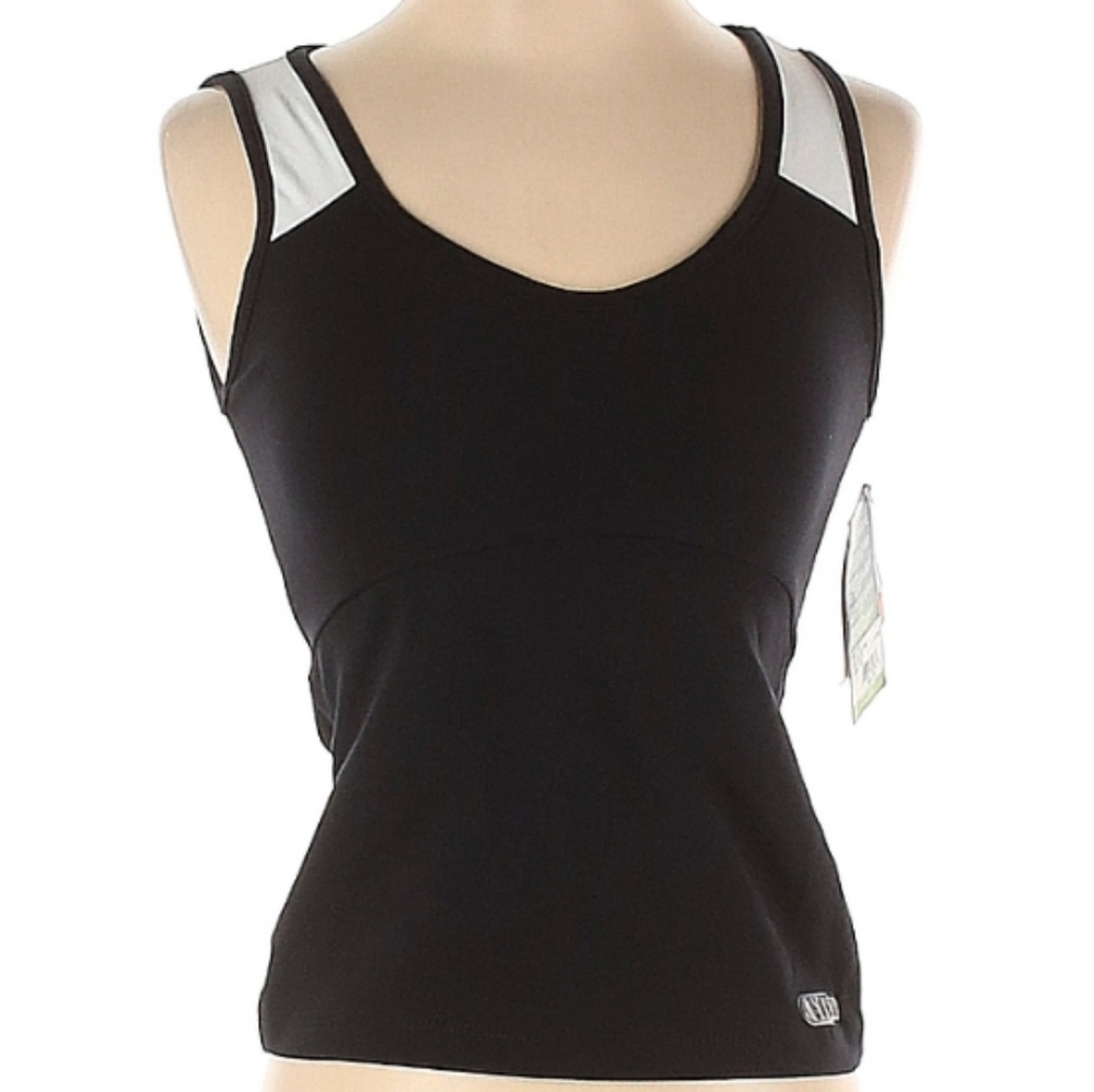 Bia Brazil Fitness Sport Supplex power Top, Equinox Style in Black with White